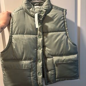 Women's Green Puffer Vest